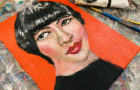Katie Jeanne Wood - Glazing Anna May Wong oil portrait painting