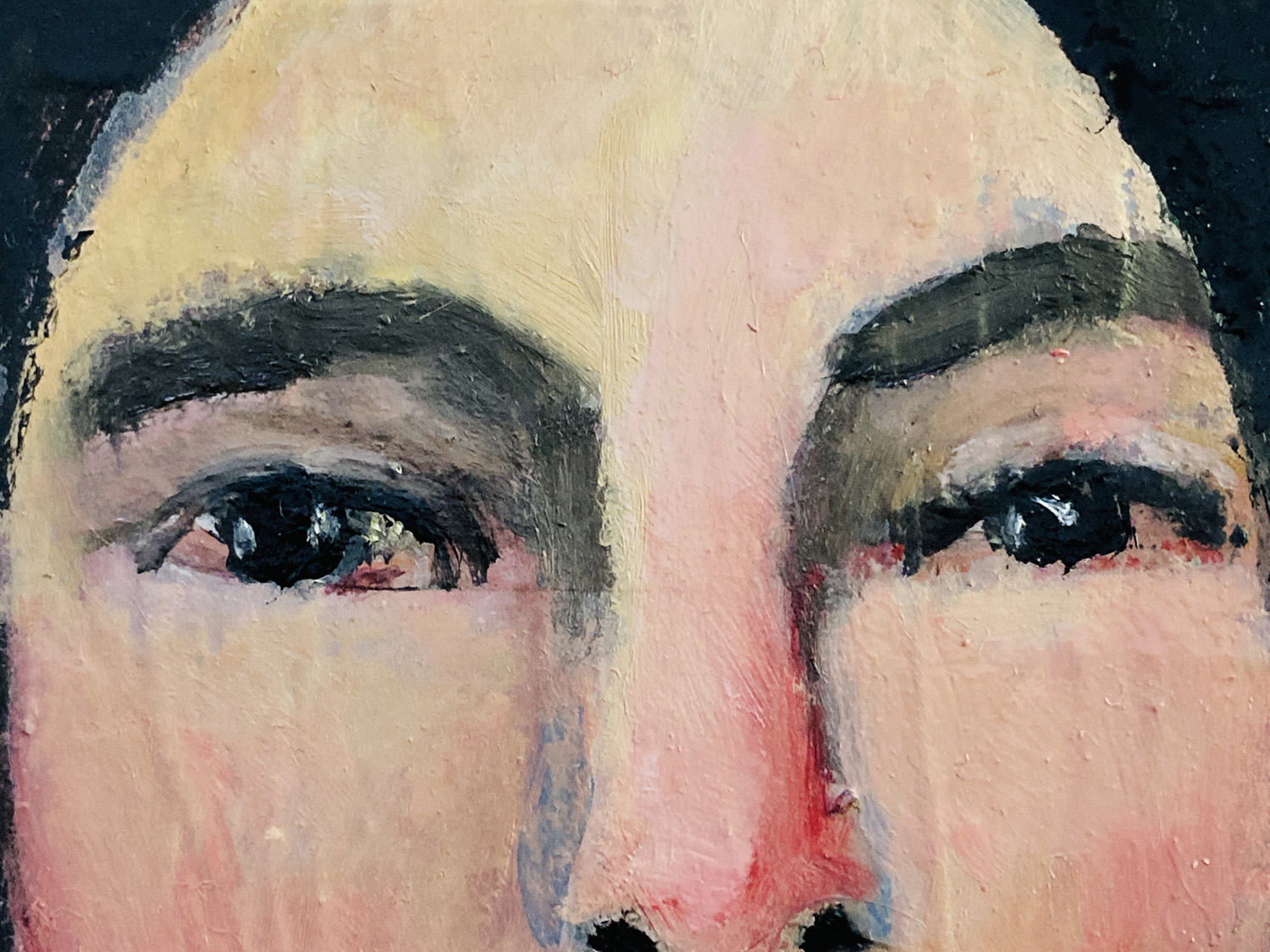 Katie Jeanne Wood - eyes oil painting wip