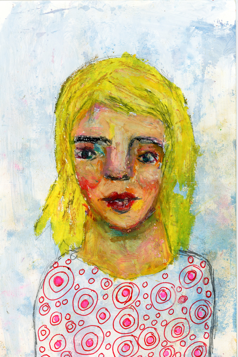 Katie Jeanne Wood - 5x7 Oil Pastel Portrait May 2022 No 3