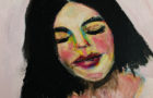 Katie Jeanne Wood - 9x12 Feeling Sassy Oil pastel portrait drawing