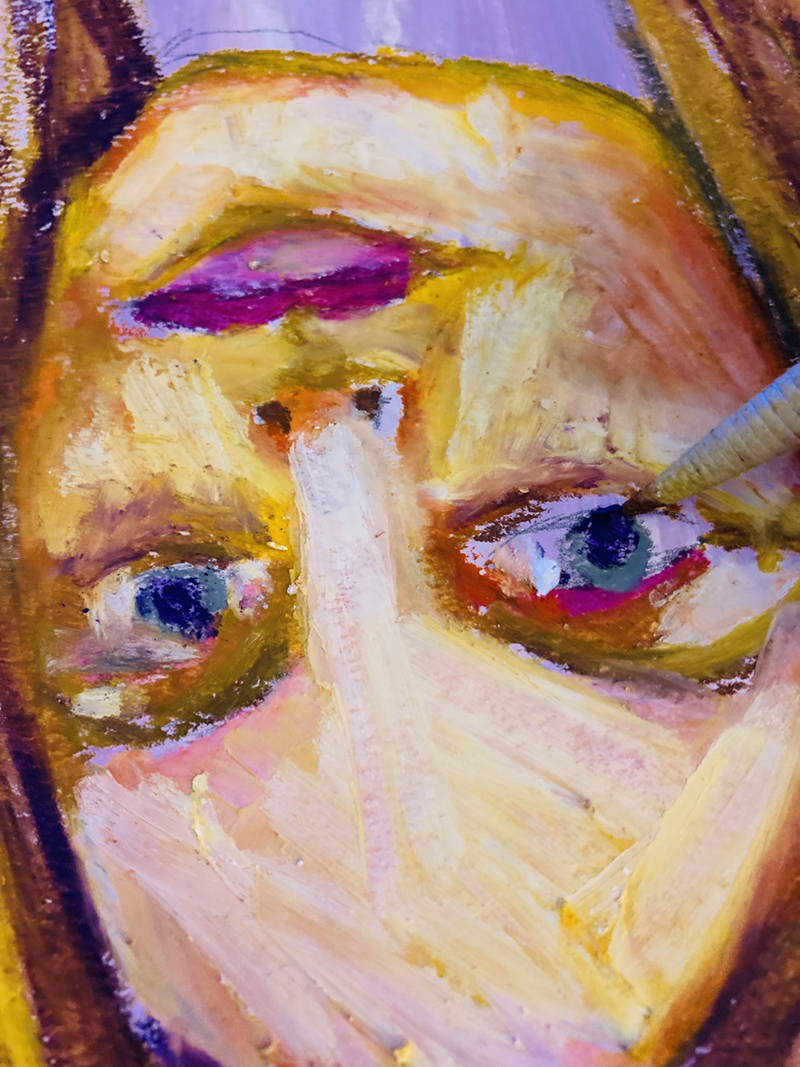 Katie Jeanne Wood - 9x12 Oil Pastel Portrait May 2022 No 12 01