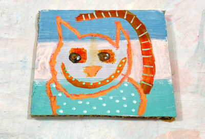 Katie Jeanne Wood - 4x4 Silly Tabby Cat No 14