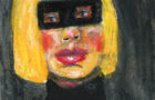 Katie Jeanne Wood - At Twilight She Becomes a Superhero masquerade mask portrait drawing