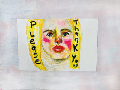 Katie Jeanne Wood - Good Manners oil pastel portrait drawing