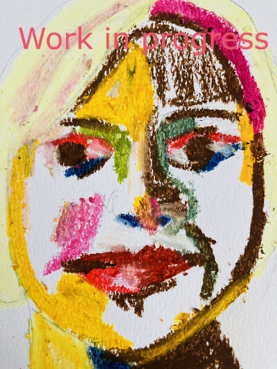 Katie Jeanne Wood - Her Favorite Sweater oil pastel portrait drawing