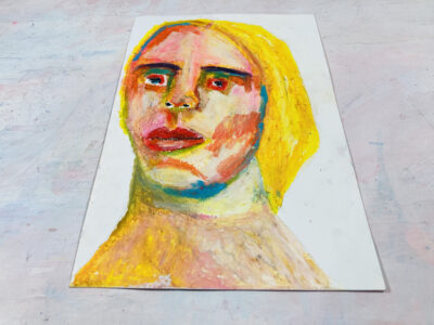 Katie Jeanne Wood - In Need of Guidance Oil pastel portrait drawing