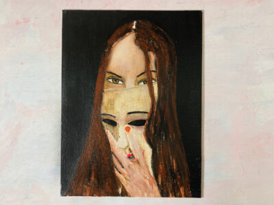Katie Jeanne Wood - Incognito - Halloween masquerade mask portrait painting
