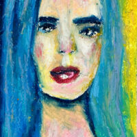 Katie Jeanne Wood - 5x7 Brilliant Star Oil Pastel Portrait Drawing