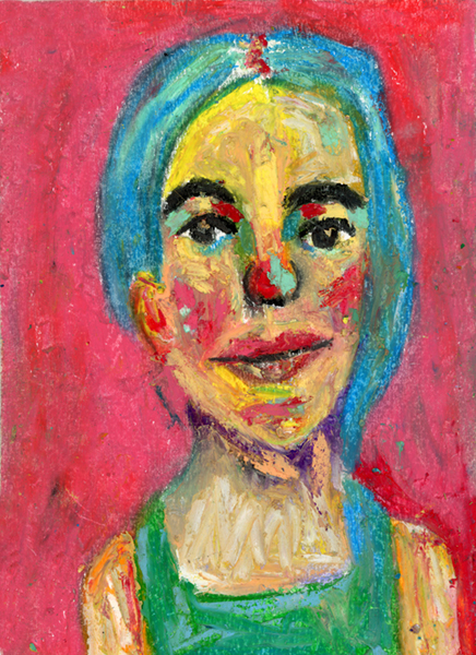 More oil pastels drawings of women – Katie Jeanne Wood