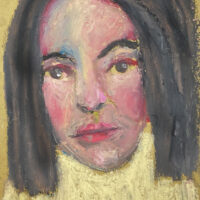 Katie Jeanne Wood - 4x6 Oil Pastels Portrait Painting - Boundaries
