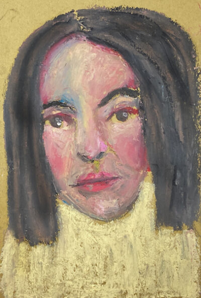 Katie Jeanne Wood - 4x6 Oil Pastels Portrait Painting - Boundaries