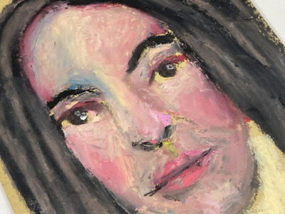 Katie Jeanne Wood - 4x6 Oil Pastels Portrait Painting - Boundaries