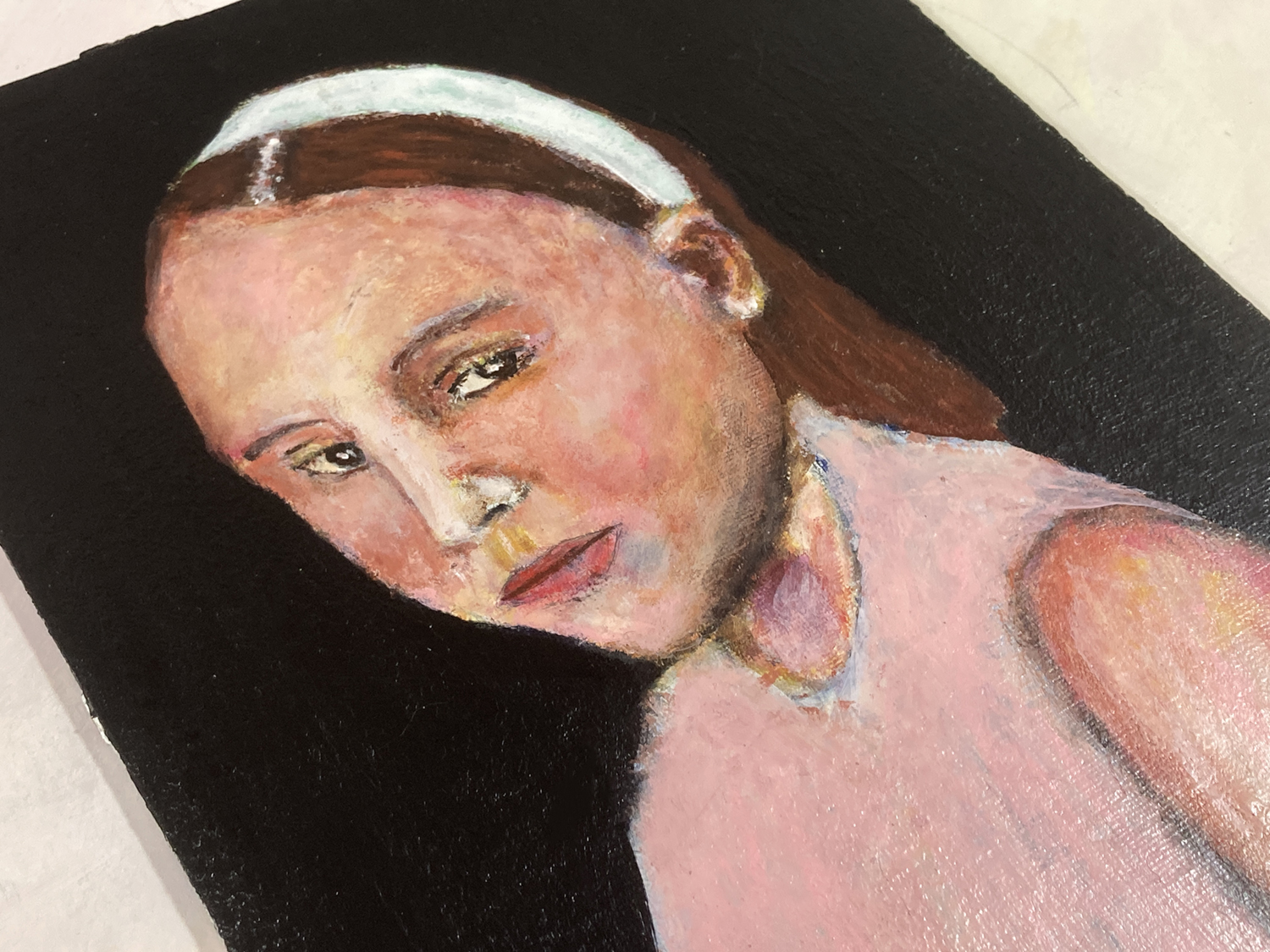Alice - acrylic portrait painting of a little girl