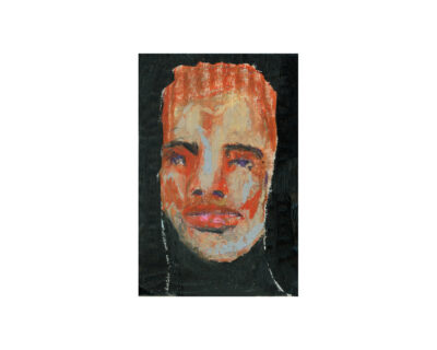 Oil pastel painting of a man with red hair