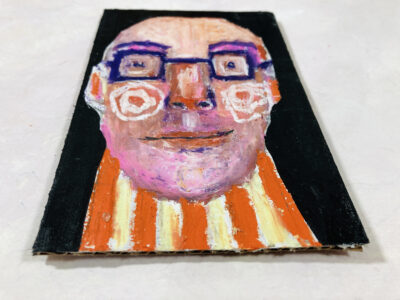 Oil pastel portrait drawing of a gentleman of dignity
