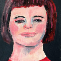 Acrylic portrait painting of a woman