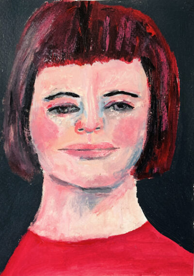 Acrylic portrait painting of a woman