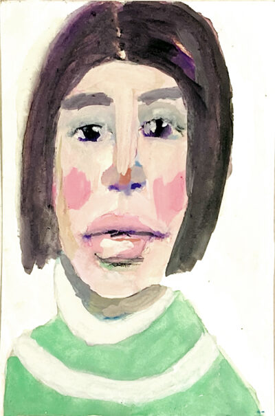 Watercolor portrait painting of a person who doesn't understand