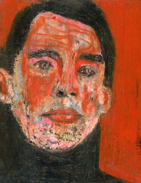 Oil pastel portrait painting of sophisticated gentleman a by Katie Jeanne Wood