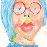 4x6 oil pastel portrait painting of an elderly woman titled Grandma by Katie Jeanne Wood