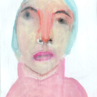 4x6 oil pastel portrait painting of an annoyed woman by Katie Jeanne Wood