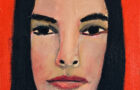 Oil portrait painting of American actress Ali MacGrwa by Katie Jeanne Wood