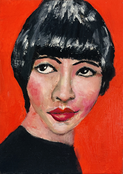 Oil portrait painting of Anna May Wong by Katie Jeanne Wood