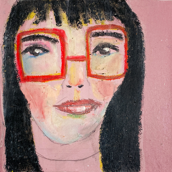 Oil pastel drawing of a strong confident woman by Katie Jeanne Wood