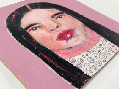 Oil pastel portrait painting of a girl who feels like a misfit by Katie Jeanne Wood