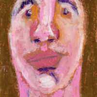 Oil pastel portrait of a man who has a childlike wonder by Katie Jeanne Wood
