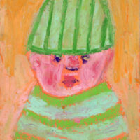 Oil pastel portrait of a boy who needs a new truck by Katie Jeanne Wood