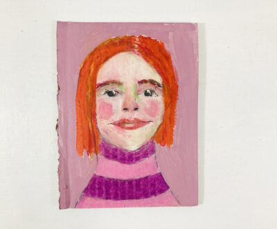 Oil pastel painting of a happy girl by Katie Jeanne Wood