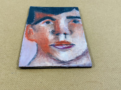 Oil pastel portrait painting of a man by artist Katie Jeanne Wood