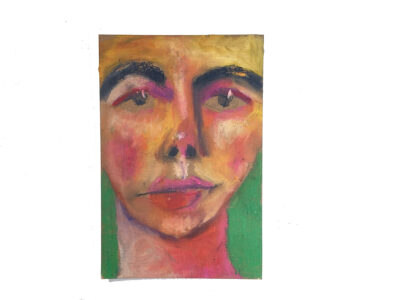 Oil pastel portrait painting of a nonbinary person by artist Katie Jeanne Wood