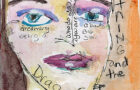 creating portrait paintings from song lyrics in my art journal