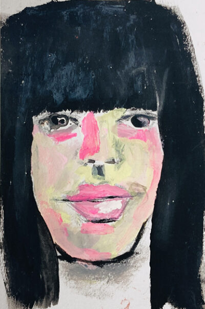 Watercolor & gouache portrait painting by Katie Jeanne Wood