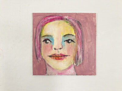 Oil pastel portrait painting of a woman by Katie Jeanne Wood