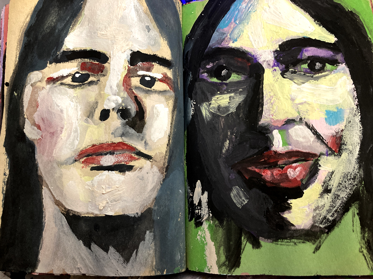 Katie Jeanne Wood - art journal craft paint portrait painting