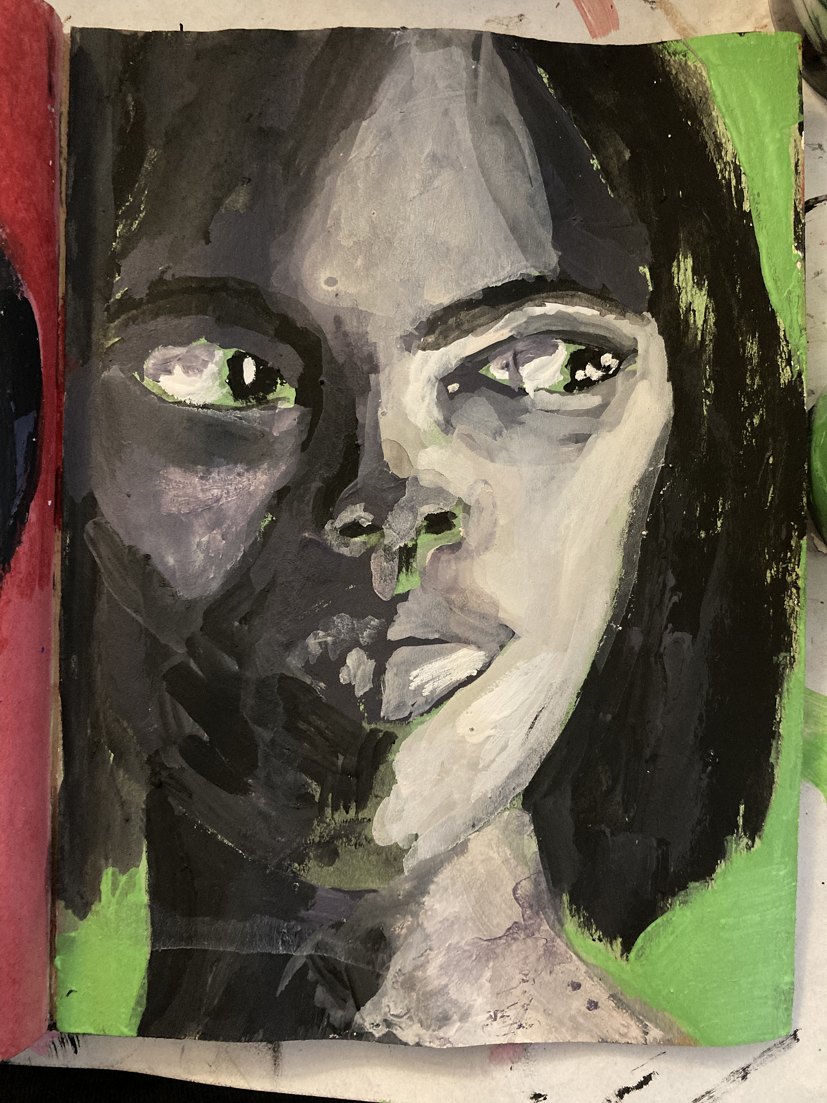 Katie Jeanne Wood - art journal craft paint portrait painting 092223