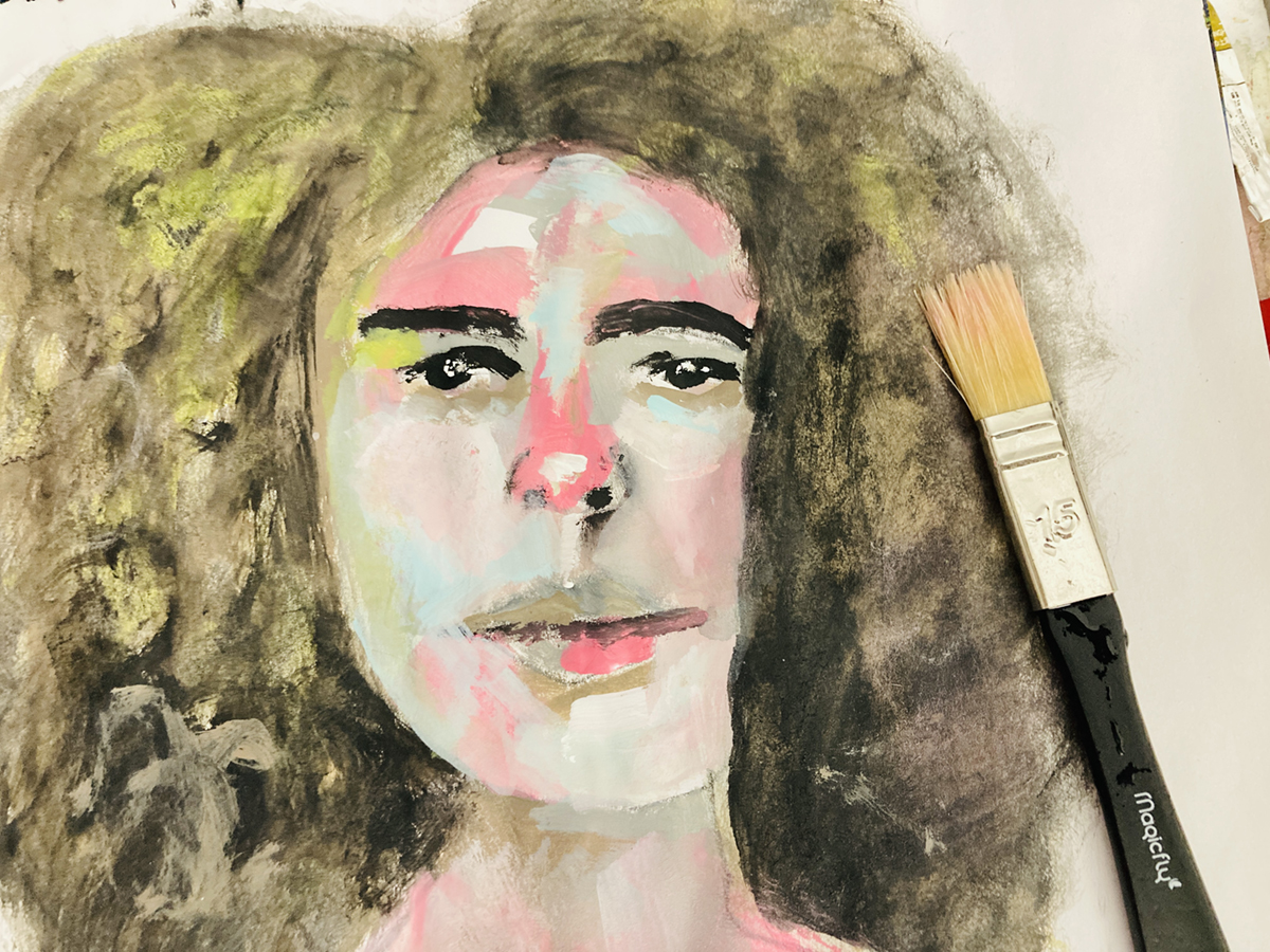 Katie Jeanne Wood - chalk paint portrait painting 