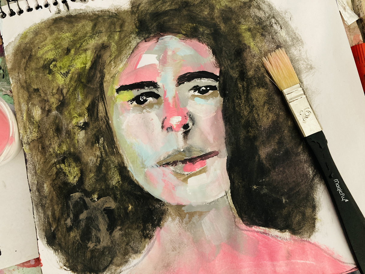 Katie Jeanne Wood - chalk paint portrait painting 