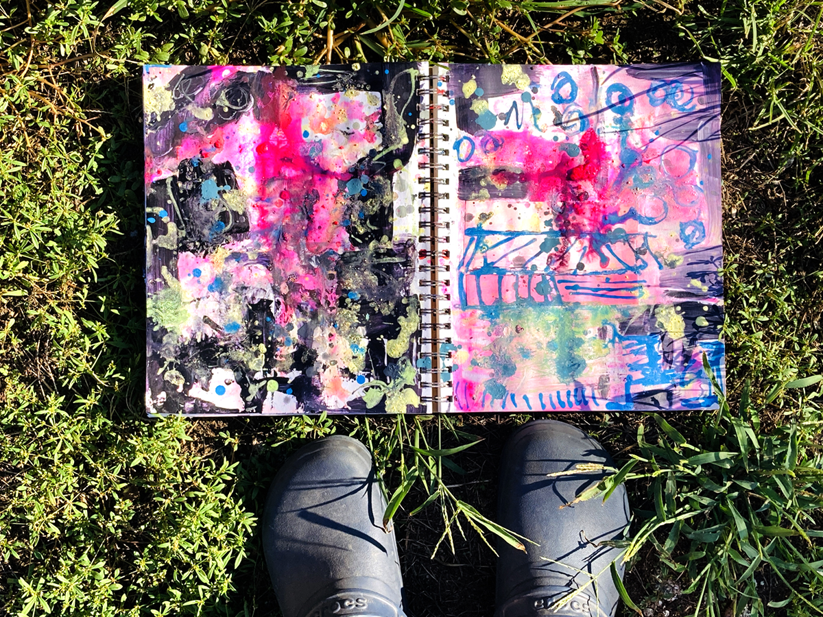 Katie Jeanne Wood - pink abstract art journal page