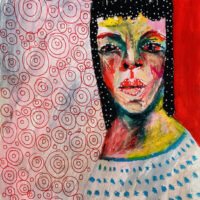 Oil pastel painting of a goddess by Katie Jeanne Wood