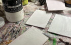 KaPrepping canvas boards with modeling paste