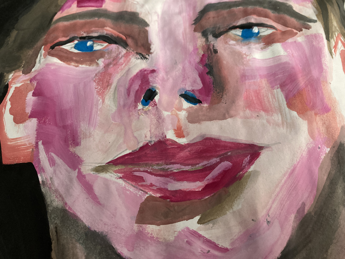 Gouache portrait painting in my art journal 