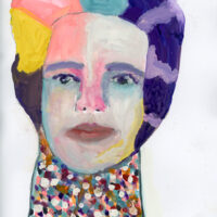 Gouache portrait painting by Katie Jeanne Wood