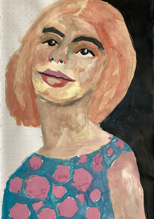 art journal watercolor portrait painting 