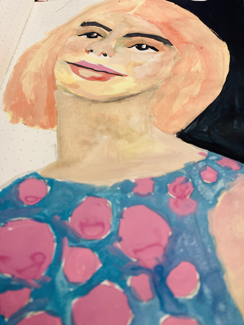 art journal watercolor portrait painting 