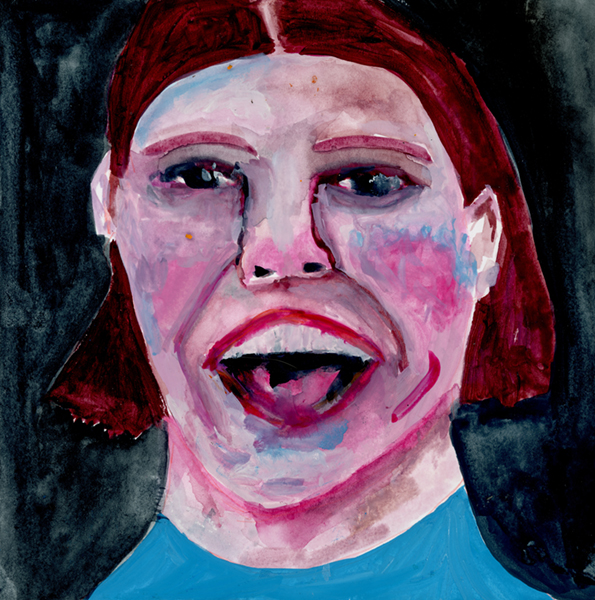 Katie Jeanne Wood - happy face gouache painting