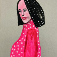 Original portrait painting of a woman who's gained weight titled Middle Age Spread by Katie Jeanne Wood